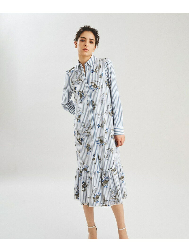 【SALE／60%OFF】スズラン刺繍シャツワンピース GRACE CONTINENTAL グレースコンチネンタル ワンピース・ドレス シャツワンピース ホワイト ブラック【RBA_E】【送料無料】[Rakuten Fashion]のサムネイル