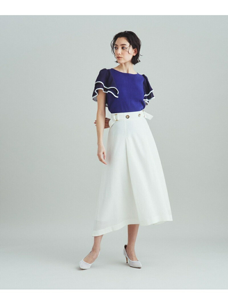 【SALE／70%OFF】トリアセリネンフレアスカート GRACE CONTINENTAL グレースコンチネンタル スカート ロング・マキシスカート ホワイト ブラウン【RBA_E】【送料無料】[Rakuten Fashion]