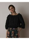 【SALE/30%OFF】シャーリングトップ GRACE CONTINENTAL グレースコンチネンタル トップス その他のトップス ホワイト ブラック【RBA...