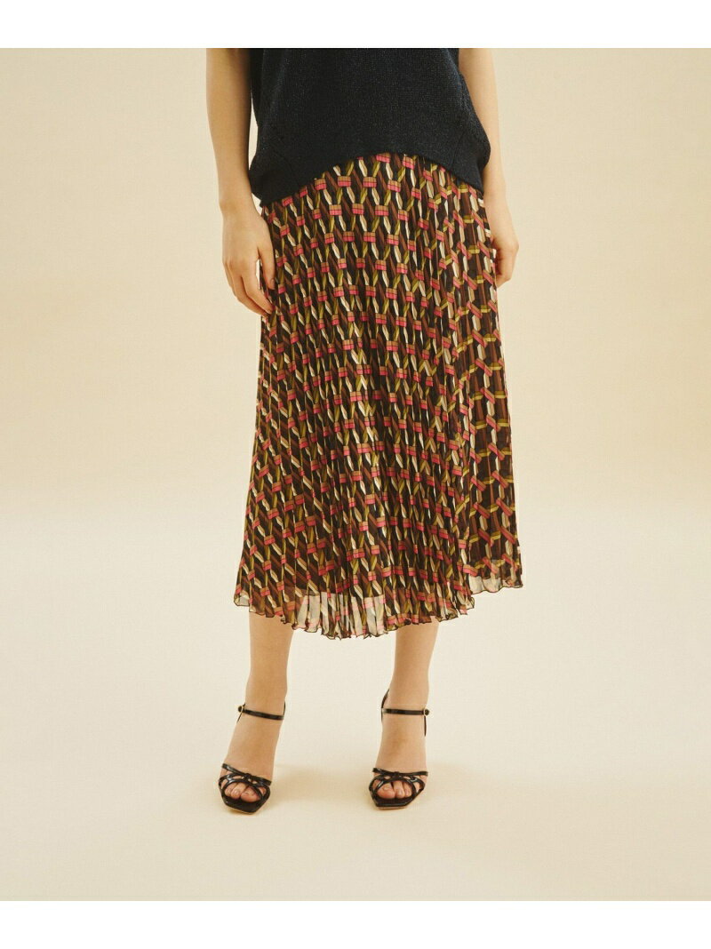 キカプリントプリーツスカートGRA...