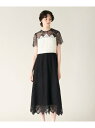 【SALE/50%OFF】レース切替フレアドレス GRACE CONTINENTAL グレースコンチネンタル ワンピース・ドレス ドレス グレー ブラック【RB...