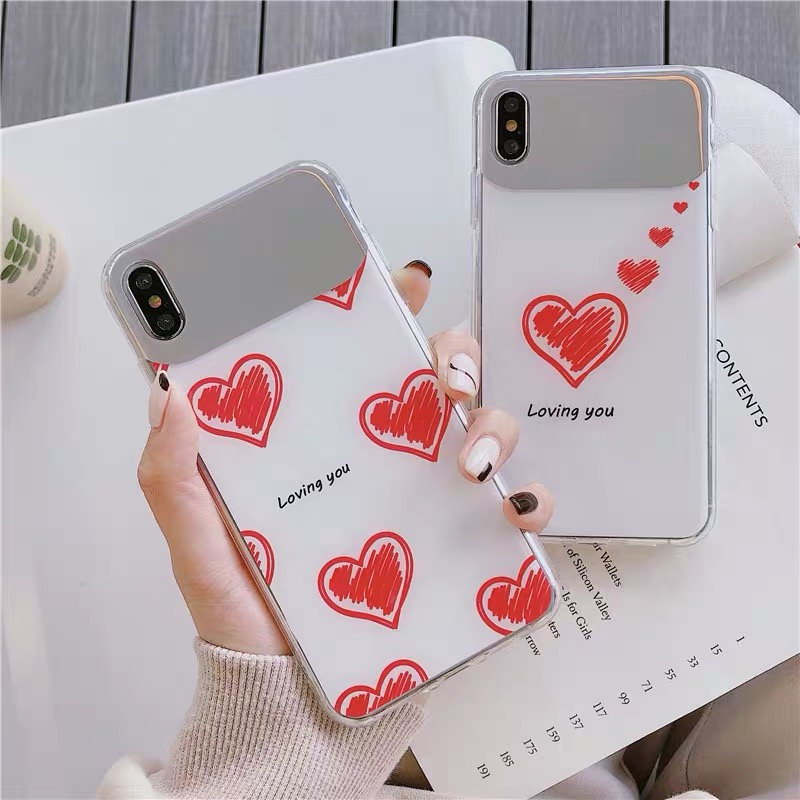 Rakuten - 【最大20％off+P2倍】iPhone12 ケース ガラス おしゃれ ミラー付き ハード SE 第二世代 11 mini pro promax X XR XSMax ストラップホール付き 7 8 Plus かわいい スリム 背面 韓国 XS XR XSMax 8 8Plus 7 7Plus
