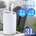 【マラソン限定10%割引券】\赤字覚悟 /加湿器 卓上 お手入れ簡単 ミニ 3L 大容量 ダブル噴霧口 上から給水 静音 軽量 卓上加湿器 お手入れ簡単 300...