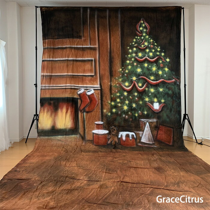 撮影用背景布 手描き クリスマス 背景 約2.8m×6m 布バック スタジオ大型全身撮影用paintingcloth_ms-733