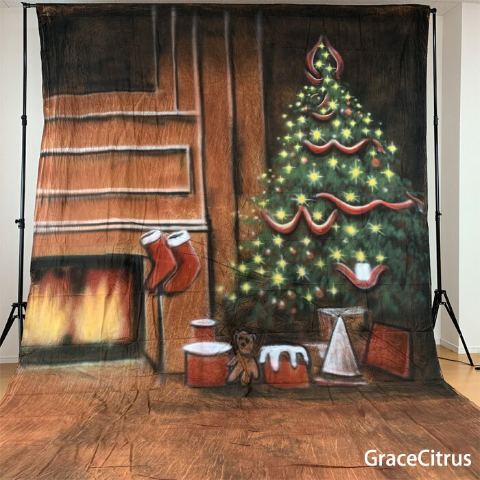 撮影用背景布 手描き クリスマス 背景 約2.8m×6m 布バック スタジオ大型全身撮影用paintingcloth_ms-733