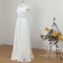 ハーフセパレートドレス 総レースが美しいウェディングドレス 二次会 白 7号〜11号 袖付き 結婚式　花嫁ドレス 海外挙式 二次会 フォトウェディングにお勧めします gcd7017