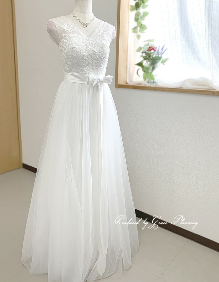 【再入荷】刺繍のウェディングドレス 2タイプ 二次会 白 肩布ありワンピースタイプ スレンダーラインでスタイル良く ウエディングドレス 花嫁ドレス オススメ WeddingDress gcd8832