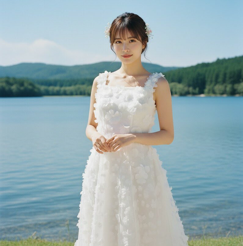 New!【即日発送】ウェディングドレス アンクル丈 ミモレ丈 花モチーフ ワンピース 背中ファスナー 前撮り 後撮り 披露宴 リゾートウェディング ガーデンウェディング 花嫁ドレス 二次会 白 ウエディングドレス gcd_80056