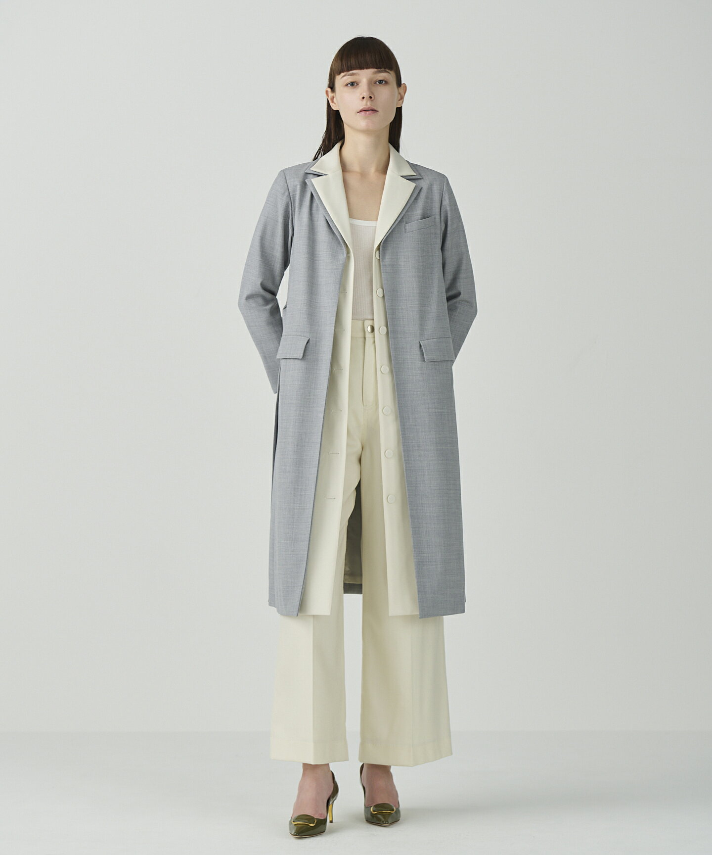 シルクウールコートドレス Grace Class グレースクラス 着回し 冬服 ワンピース 羽織 アウトレット ストックストア
