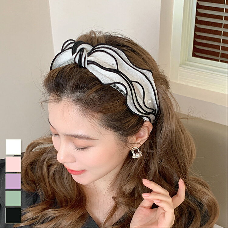 パール（カチューシャ） 【今だけ30%FFクーポン有】カチューシャ ヘアアクセサリー ヘアアレンジ ヘアバンド パール パステルカラー ガーリー 大人かわいい 普段使い ホワイト ピンク パープル グリーン ブラック シンプル 女子会 魅力的 清楚 ミセス イベント /[fba58]