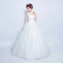 【訳あり/在庫処分】ウエディングドレス 前撮り ロングドレス ノースリーブ 結婚式 二次会 花嫁衣裳 (11号/Lサイズ/オフホワイト)Aライン プリンセスライン 後撮り 花柄刺繍 肩付き フォト婚 前撮り 後撮り イベント2次会 1.5次会 白ドレス(wd8843ow-t)(4)