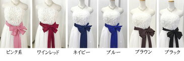 サッシュベルト ウェディング サッシュリボン(280cm/ワインレッド/ネイビー/ブルー/ブラック/ブラウン/ピンク系)ウェディングドレスのアレンジに最適な花嫁様に流行りのサッシュベルト カラーも豊富なサテン地 海外挙式 二次会 マタニティフォト（a2017-t）