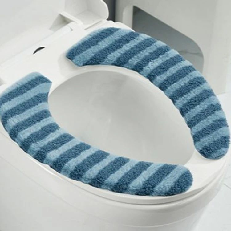 洗浄暖 モコモコ 吸着 厚手 トイレ用品 ふわふわ 貼る 厚手 マット O型 4点セット...