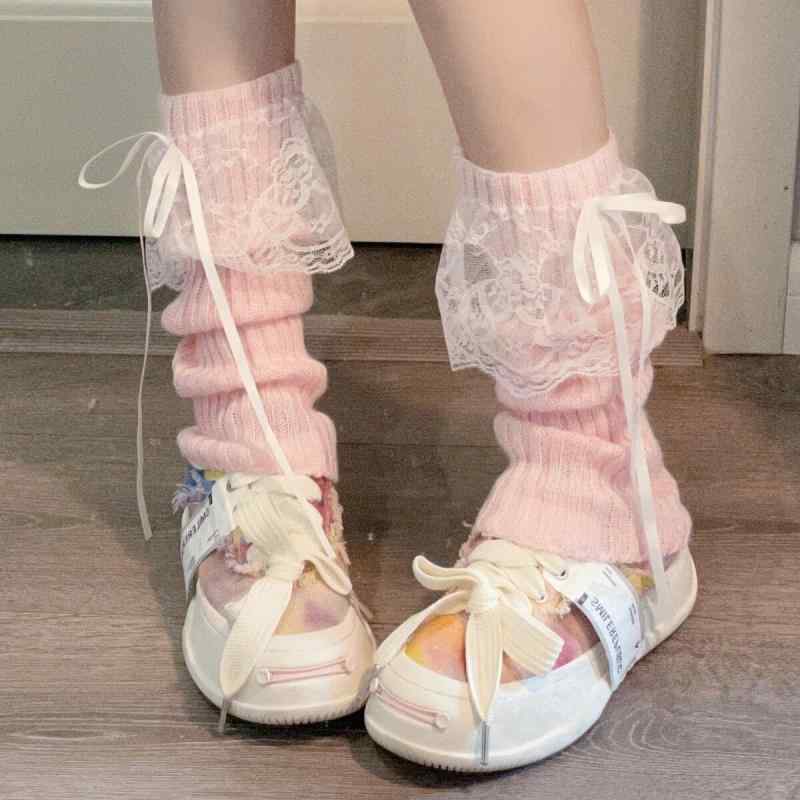 女児 バレエ 脚カバー プリンセス リボン ふわふわ キッズ パフォーマンス 靴下 カバー 柔らか 素材 かわいい デザイン 子供用 ショー 腿カバー ベビー 学生 靴カバー 伸縮性 軽量 通学 普段使い
