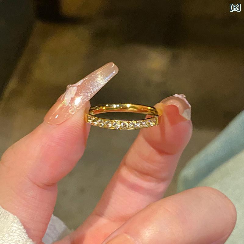 レディース 指輪 ジルコニア チタン合金 高級感 ピンキーリング シンプルリング 小...