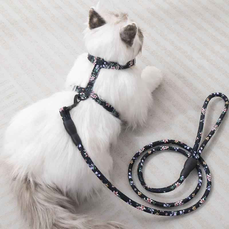 猫用 ハーネス 散歩リード 脱走防止 外出専用 日式デザイン メインクーン対応 ラグドール対応 デボン猫対応 安全チェーン 軽量素材 調整可能 かわいいスタイル