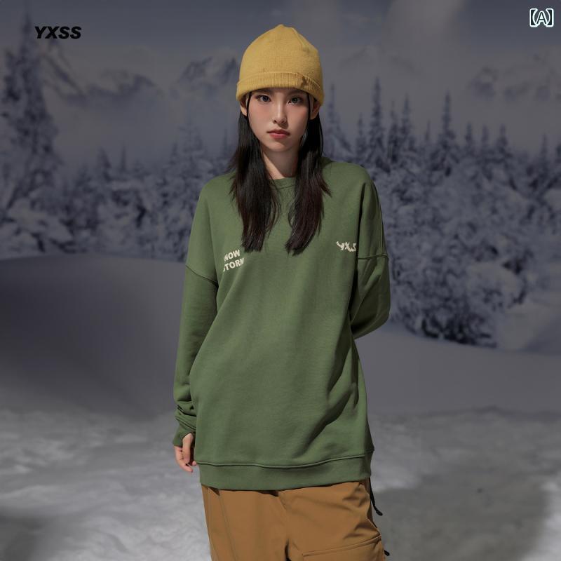 Other - 防水 スキー ウェア スウェット Tシャツ アースカラー ロゴ メンズ レディース ユニセックス ボード アウトドア ウィンター スポーツ 冬 雪 カジュアル ラフ プルオーバー ボーダレス ゆったり