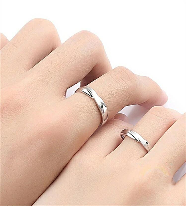 Grace Selectのレート ライン ウエーブ フリーサイズ シルバー925 プラチナ仕上げ 人気 結婚指輪 格安 ギフトパッケージ付き プレゼント 記念日｜アングル3