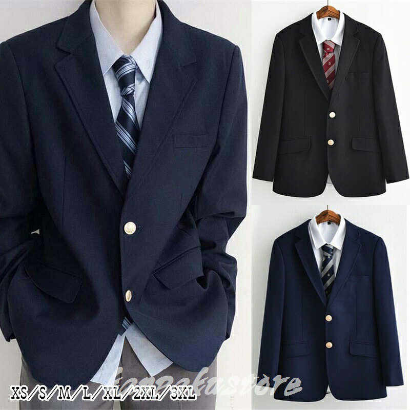 School Uniforms - 制服 ブレザー 男子 スクールブレザー 男女兼用 ジャケット ブレザー メンズ 卒業式 入学式 男子高生 2つボタン 男性 長袖 防寒 学生服 学院風 通学 可愛い JK制服 男子高校生 高校生 成人式 七五三 お受験 学園祭 発表会 卒業式スーツ 男子制服 ボタン左に