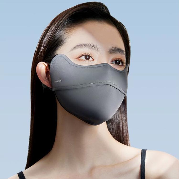 Grace Selectの日焼け防止 マスク UV uvカットマスク 布マスク 目尻保護 洗える UVマスク 息苦しくない フェイスカバー 紫外線防止 鼻オープン 小顔効果 紫外線対策 対策 フェイスカバー 接触冷感 薄手 ランニング フェイスマスク 男女兼用 お出かけ アウトドア 通勤 通学 送料無料｜アングル3