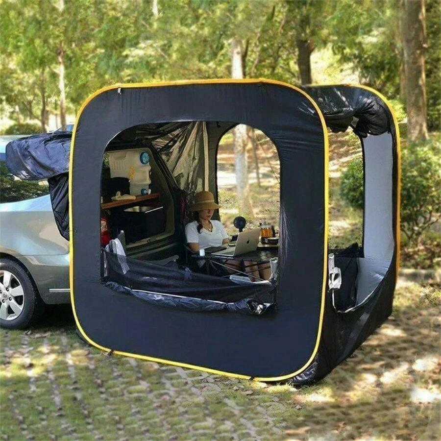 Touring Tent - 防災対策 車中泊テントカーサイドタープ トランクテントポップアップテント キャンプ 日よけ 車と連結 SUVラポップアップテント 防水・UV機能 メッシュ窓付き 虫除け対策