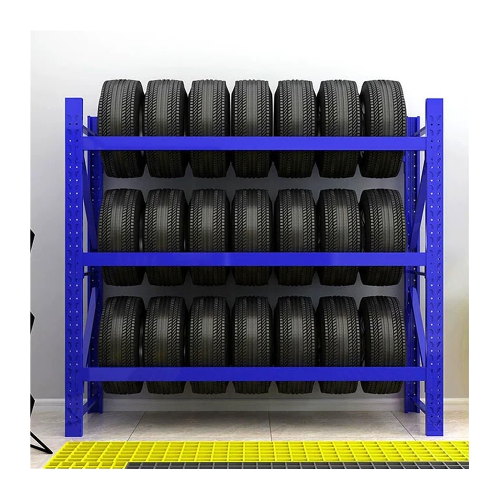 倉庫のための 商業小売店のトラックのタイヤの立場 200cm の高さ、 3 つの層のガレージのタイヤのホールダー