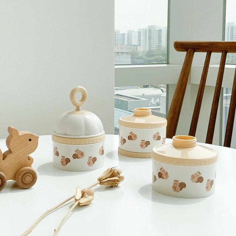 ベビー ミルクケース 3層ミルクストック 粉ミルク容器 小分け持ち運び 離乳食 保存...
