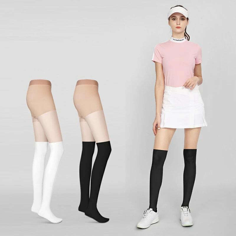 【3in1オールインワン設計】ストッキング＋ニーソックス＋ペチパンツの機能を1枚に集約。シームレスで段差がなく、スリムな美脚ラインを実現。ショートパンツ着用時でも安心のヒダ見えガード付き。 【UVカット日焼け止め】紫外線カット、夏場の日焼け対策に最適。薄手ながら透けにくく通気性に優れ、長時間のゴルフやアウトドアでもムレにくく快適な履き心地を提供します。 【伸縮性 フィット感抜群】ナイロン90％・ポリウレタン10％の高伸縮素材を使用し、動きやすいです、スポーツにも対応し、太ももの跡が残らずソフトなウエストバンドで自然なシルエットをキープします。サイズはフリー、体重45-70kg対応できます。 【接触冷感 吸汗速乾】涼しさを感じる冷感素材で、暑い季節でもひんやり快適。汗を素早く吸収・発散するので不快なべたつきを軽減し、一日中サラッと快適に過ごせます。ガーリーからカジュアルまで幅広くコーディネート可能。ゴルフはもちろん、テニス、ヨガ、ランニングなどさまざまなスポーツや普段着としても活躍する万能レギンスです。 暑い夏に快適性を保つため、生地には滑らかな冷感素材を使用しています。普段ストッキングとしては大丈夫ですが、激しい運動をする場合は、足裏部分にもう一枚スポーツソックスを重ね履きした方がより安心です。【3in1オールインワン設計】ストッキング＋ニーソックス＋ペチパンツの機能を1枚に集約。シームレスで段差がなく、スリムな美脚ラインを実現。ショートパンツ着用時でも安心のヒダ見えガード付き。 【UVカット日焼け止め】紫外線カット、夏場の日焼け対策に最適。薄手ながら透けにくく通気性に優れ、長時間のゴルフやアウトドアでもムレにくく快適な履き心地を提供します。 【伸縮性 フィット感抜群】ナイロン90％・ポリウレタン10％の高伸縮素材を使用し、動きやすいです、スポーツにも対応し、太ももの跡が残らずソフトなウエストバンドで自然なシルエットをキープします。サイズはフリー、体重45-70kg対応できます。 【接触冷感 吸汗速乾】涼しさを感じる冷感素材で、暑い季節でもひんやり快適。汗を素早く吸収・発散するので不快なべたつきを軽減し、一日中サラッと快適に過ごせます。ガーリーからカジュアルまで幅広くコーディネート可能。ゴルフはもちろん、テニス、ヨガ、ランニングなどさまざまなスポーツや普段着としても活躍する万能レギンスです。 暑い夏に快適性を保つため、生地には滑らかな冷感素材を使用しています。普段ストッキングとしては大丈夫ですが、激しい運動をする場合は、足裏部分にもう一枚スポーツソックスを重ね履きした方がより安心です。