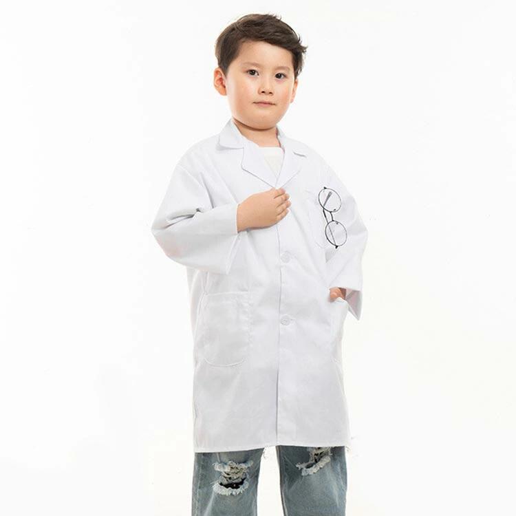 ハロウィン 子供用白衣 コスプレ キッズドクター キッズ コスチューム 実 ドクターコート 長袖 医者 実験用白衣 小学校 ホワイト 2