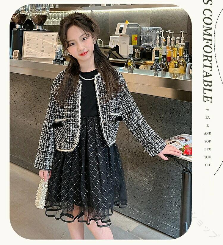 Rakuten - 卒業式 スーツ 女の子 フォーマル 2点セット ワンピース ジャケット 長袖 制服 小学生 小学校 入学式 卒園式 入園式 子供服 子供スーツ
