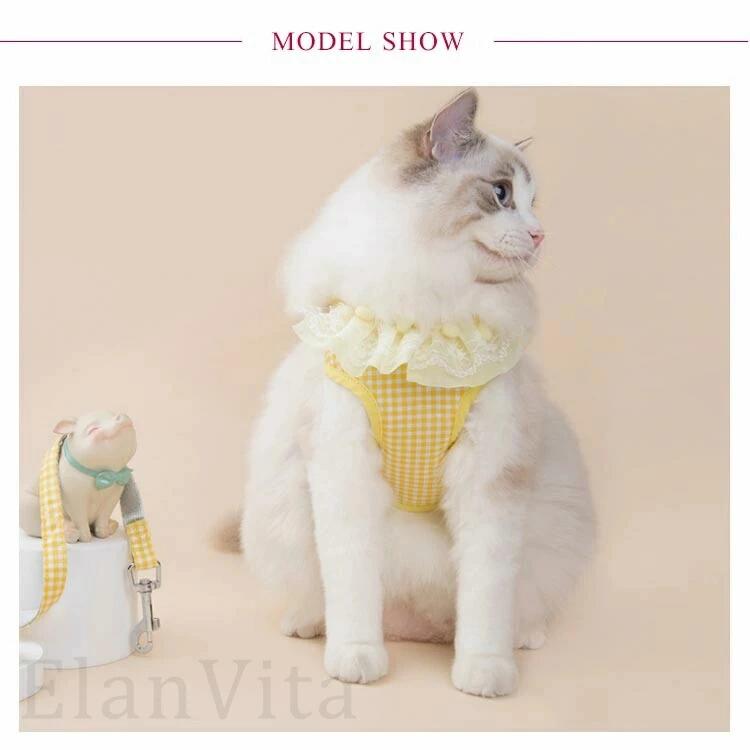 猫 猫用 ハーネス リード セット 子猫 ペットハーネス 可愛い おでかけ 散歩 ねこ ...