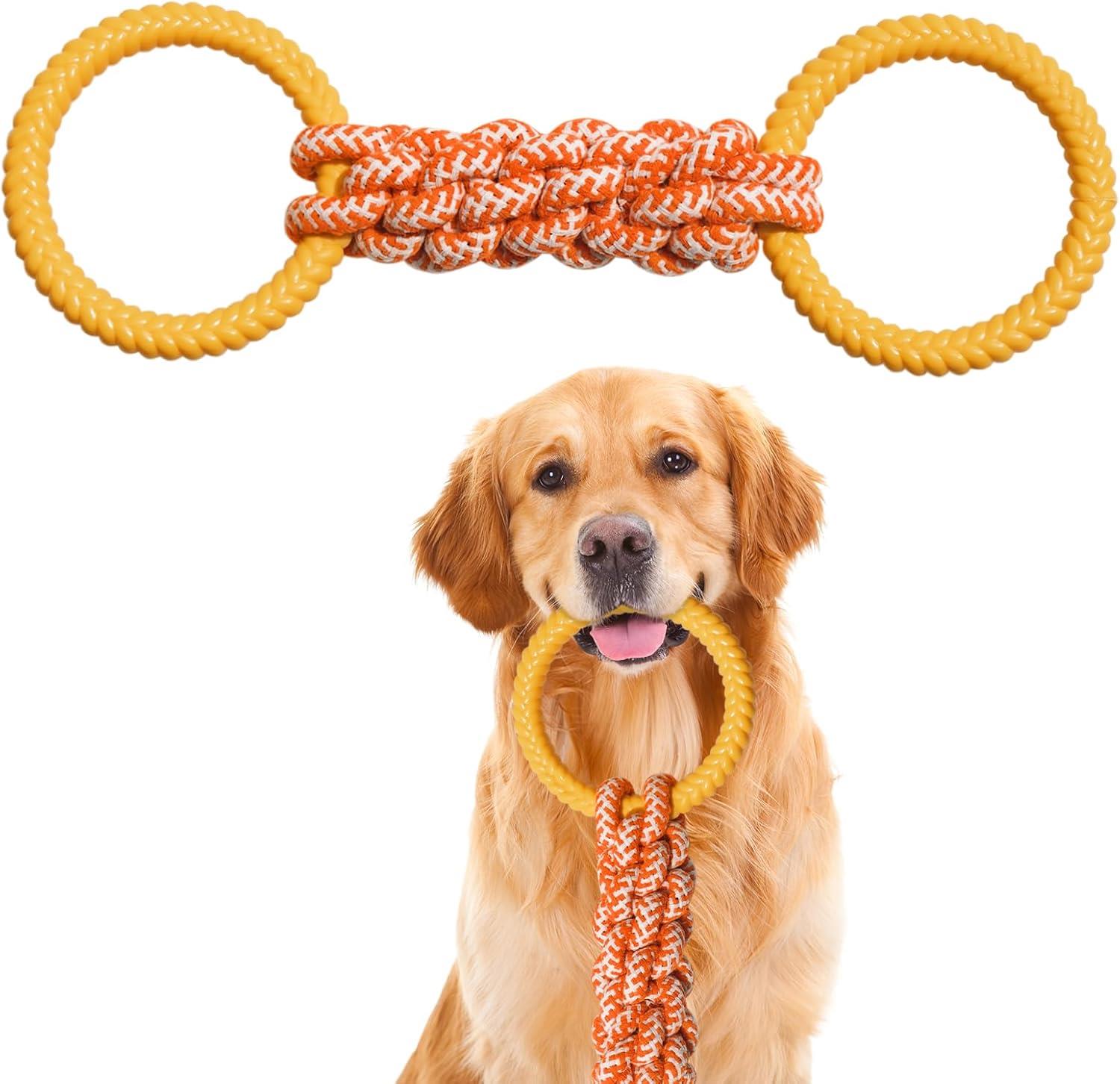 犬 おもちゃ 噛む リング 頑丈 犬のおもちゃ ロープ 耐久性 犬用 噛むおもちゃ ペット 中型犬 大型犬 歯のケア 投げる おもちゃ 洗える 遊び 訓練玩具 運動不足解消 ストレス解消 引っ張り