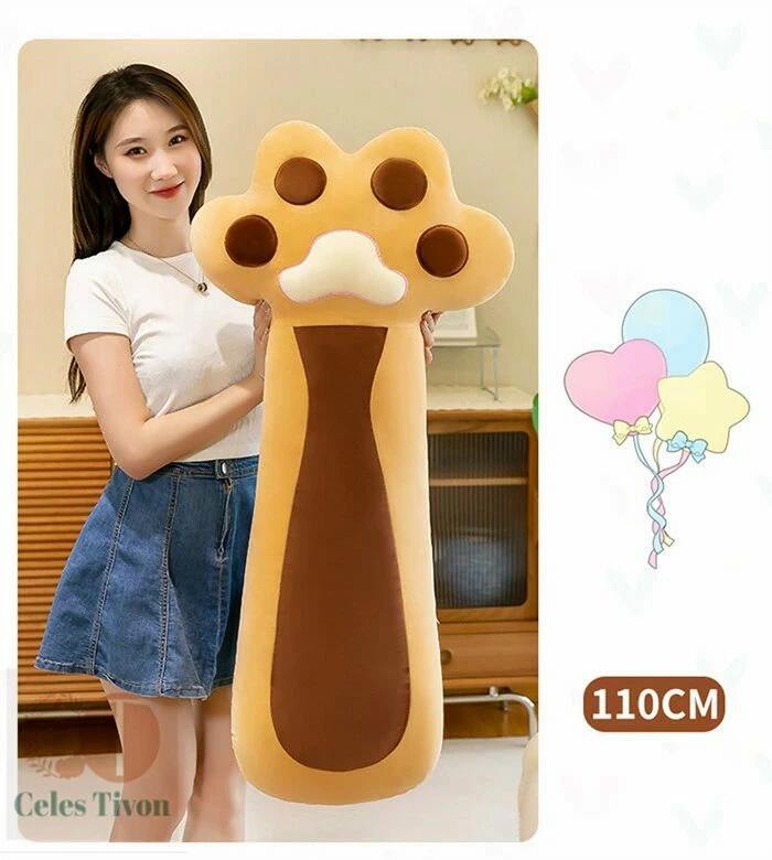 Grace Selectの抱き枕 ロング 大きい 可愛い クッション だきまくら 抱きまくら ふわふわ 癒し系 動物 ねむねむ 猫 ネコ おもちゃ キッズ 玩具 女子 横向き おしゃれ 可愛い かわいい プレゼント ギフト 110cm グレー ピンク ベージュ｜アングル2