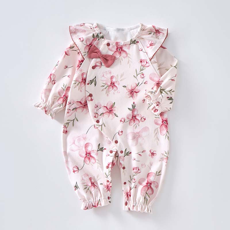 ロンパース ベビー服 綿100％ コットン セレモニードレス 長袖 女の子 男の子 カバ...