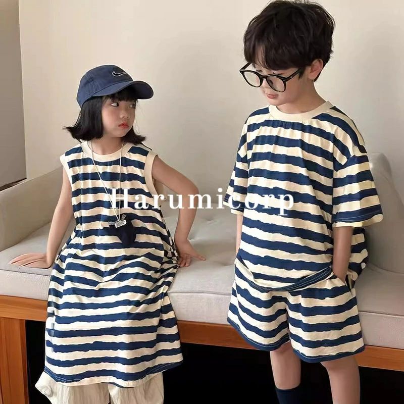 Dresses - 子供服 ワンピース 女の子t シャツ 男の子 トップス半袖 キッズ 韓国子ども服 春夏 おしゃれ 可愛い ベビー服 入学 入園 誕生日 プレゼント ナチュラル シンプル 女児 姉妹兄妹 双子 幼稚園 150cm 140 130 120 110 100 90新品
