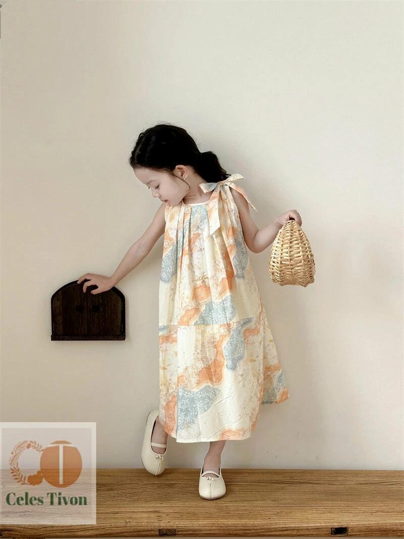 Rakuten - ワンピース キッズ 子供服 女の子 夏服 リボン ノースリーブ ロングワンピース ジュニア おしゃれ かわいい 子供ドレス ベビー服 七五三 入学 入園 保育園 幼稚園 七五三 誕生日 プレゼント 90cm 100cm 110cm 120cm 130cm 140cm 150cm