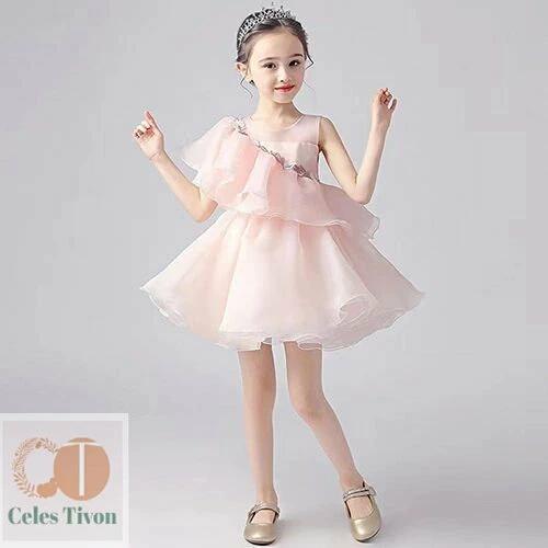 Children's Dress, Kids Dress, Princess Dress, White Dress, Girls' Dress, Kids' Dress, Piano Recital, Concert, Wedding, Shichi-Go-San, Birthday, Party, Formal, Casual, Summer, Cute, Children's Clothing, Natural, Junior, Girls, 100-160cm, Ages 3, 4, 5, 6, 7, 8, 9, 10, Pink