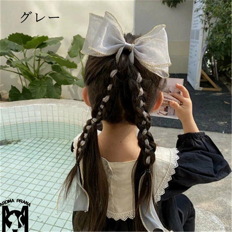 【2枚セット】キッズ ヘアピン 姫系 可愛い 蝶結び 日常 リボン ベビー 子供子 ベ...