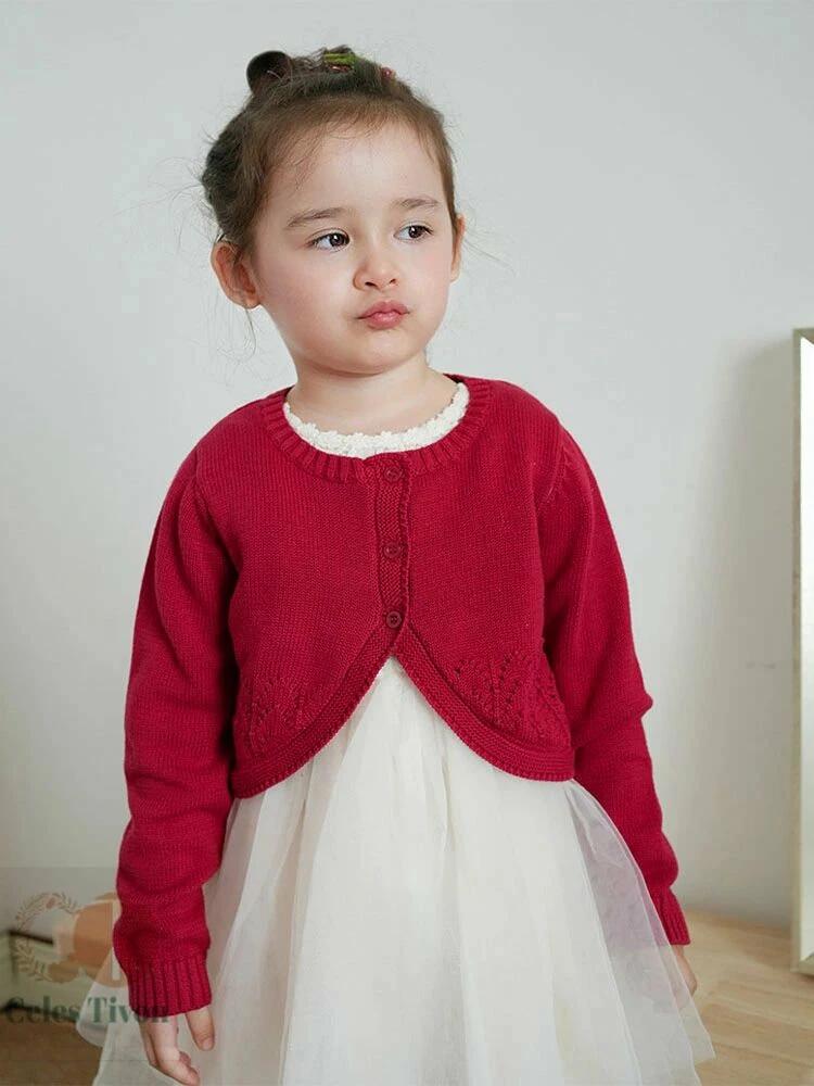 女の子 カーディガン ボレロ セーター 羽織り 長袖 子供服 トップス ニット ガール...