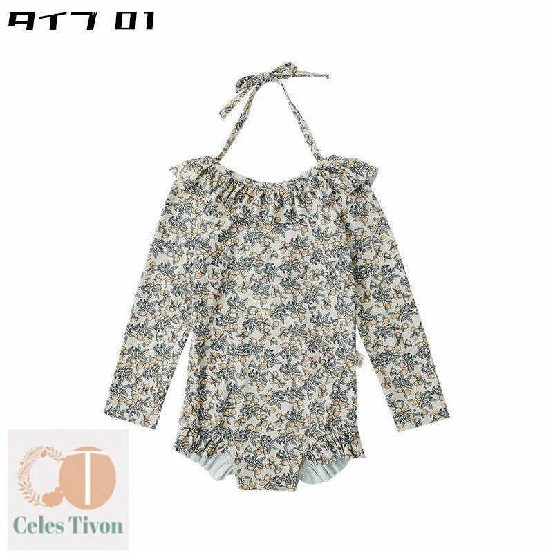 フリル 水着 女の子 キッズ ワンピース S M L フリル チェック柄 トレンド 可愛い ...