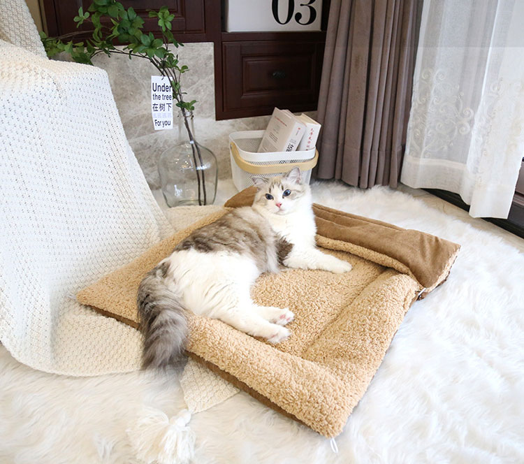 ペットベッド 猫 ベッド 犬ベッド 猫ハウス ペットベッド マット クッション 4WAY ...