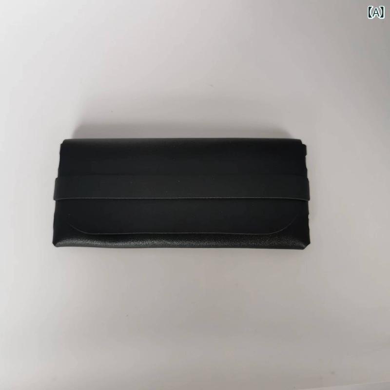 Cases - Pu 革 メガネケースシンプル 色 折り畳み メガネ 収納 ケース 携帯 手持ち カバー 式 防塵 バッグ
