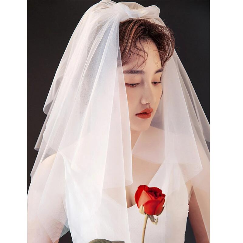 Grace Selectのウェディングベール 夢のウェーディン ベールアップ 可愛い 結婚式 スウィート ビンテージ バニラ ショートベール オフホワイト｜アングル2