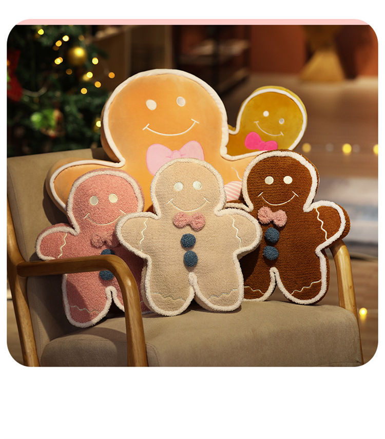 Grace Selectの抱き枕 ぬいぐるみ ジンジャーマン 人形 クリスマス ホームアクセサリー 装飾おもちゃ 柔らかい ふわふわ 子供 クリスマス 誕｜アングル3