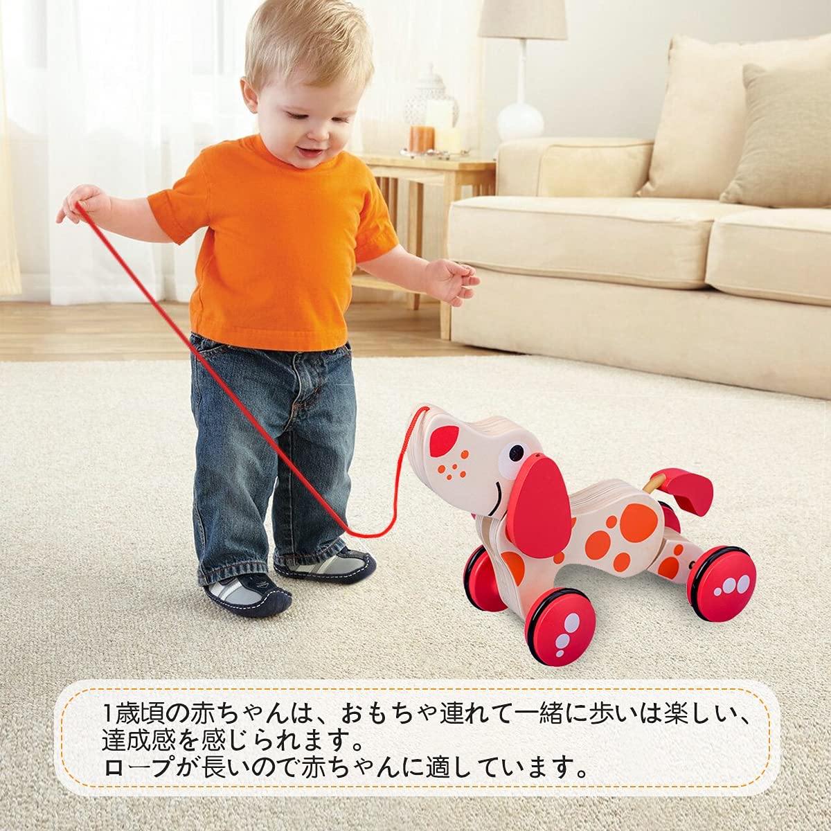 Grace Selectの指先訓練 赤ちゃん 子供 オーガニック 可愛い犬 可愛いワニ 3歳 知育玩具 バランス感 引っ張るおもちゃ 色認識 歩行練習 木製｜アングル3