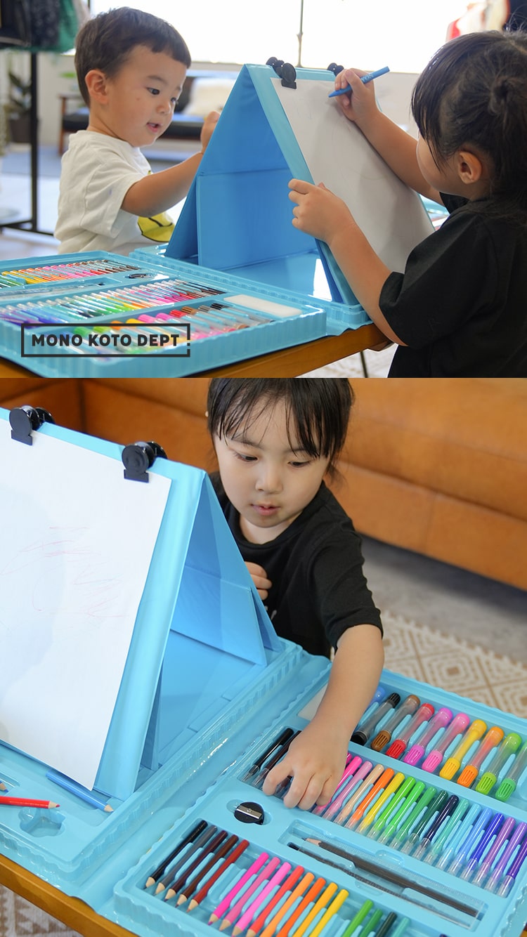 208ピース アートセット 文房具 色鉛筆 クレヨン パステル 絵具 水性カラーペン お絵かき お絵かきセット 塗り絵 知育玩具 2歳 3歳 4歳 5歳 6歳 7歳 小学生 低学年 女の子 男の子 女 男 子供 幼児 入園 入学 卒園 クリスマス プレゼント 3