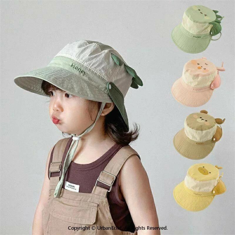 1-5歳 キッズ 帽子 サファリハット チューリップハット UVカット 日よけ あご紐付...