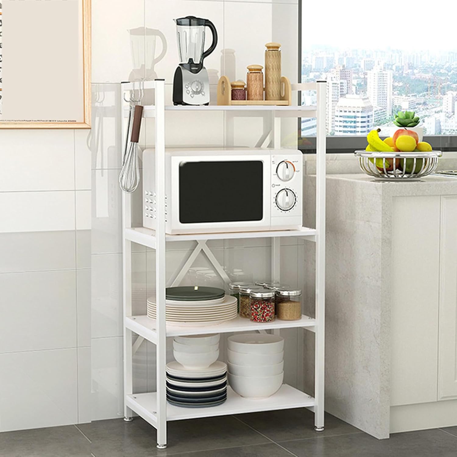 Rakuten - アジャスター付き レンジ台 デザイン1 食器棚 電子レンジ台 キッチン収納 カップボード キッチンボード キッチン 収納 ラック 食器 キッチンラック レンジラック ストック 収納ラック ストッカー