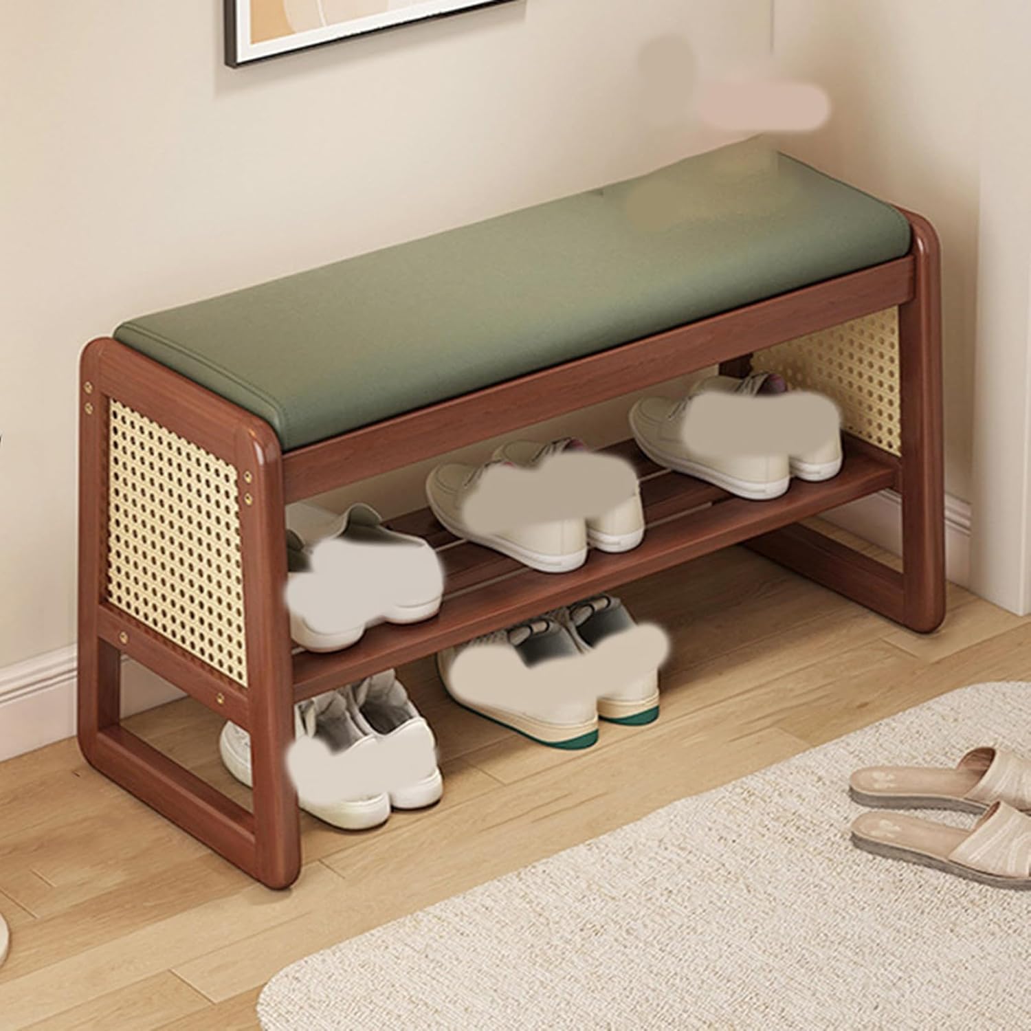 Slippers Racks - 収納 ベンチ タイプ2 玄関用 2層靴ラック 玄関ベンチ 玄関椅子 シューズラック 下駄箱 靴棚 玄関 腰掛け ベンチ 靴 収納 玄関収納 50*34.5*41 靴入れ 収納付きチェア 収納スツール