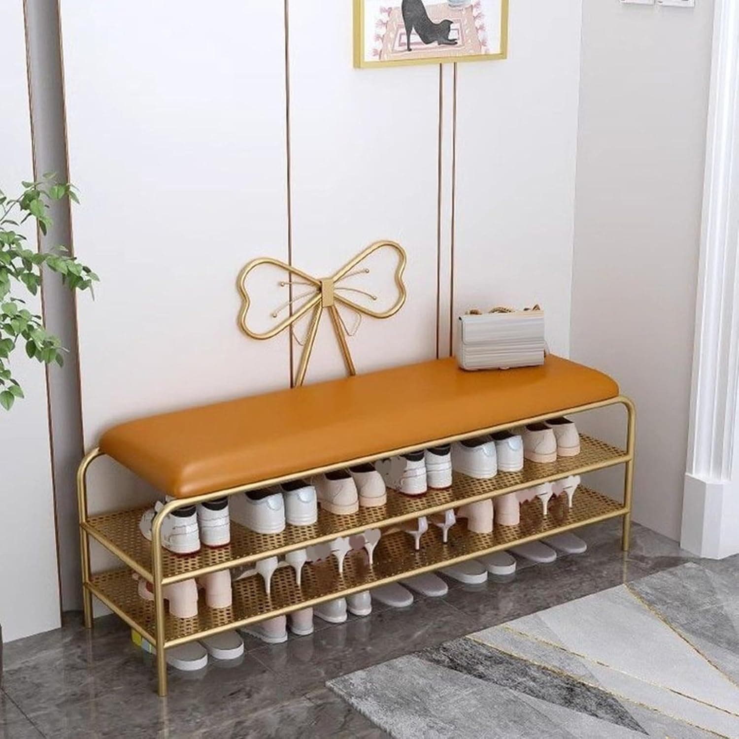 Slippers Racks - 玄関ベンチ シューズラック 幅60cm 幅80cm玄関ハンガー ハンガーラック 玄関 棚 靴収納 腰掛け 収納スツール 靴箱 スリム 60*35*72 省スペース下駄箱 タイプ 靴収納 オープンラック